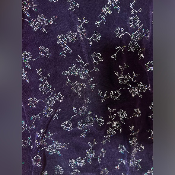 Vintage stretch jersey dazzling body on dress—deep purple, size M! - Picture 5 of 5